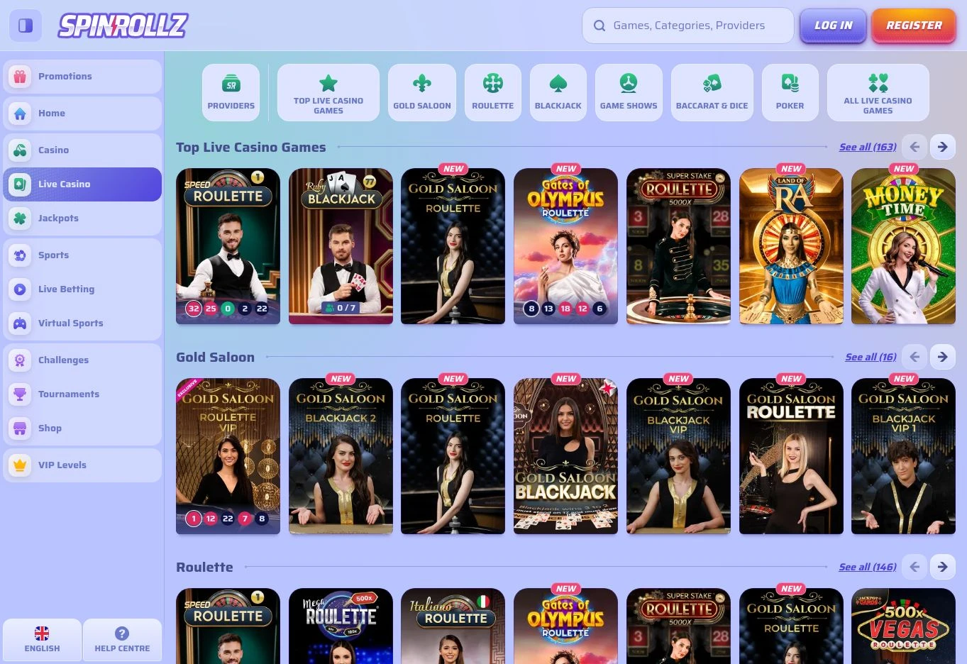 Spinrollz – Livecasino