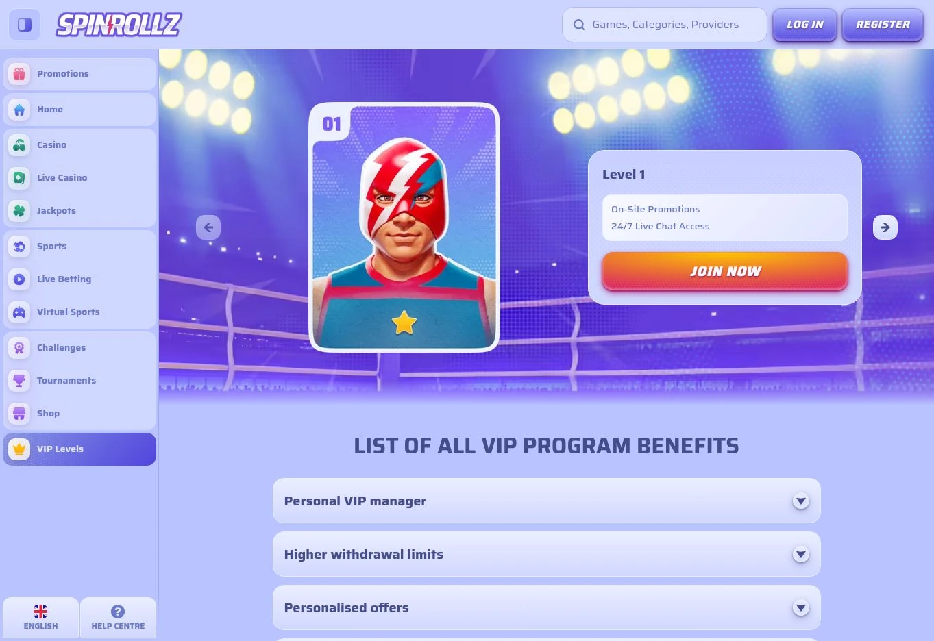 Spinrollz – VIP-Programm