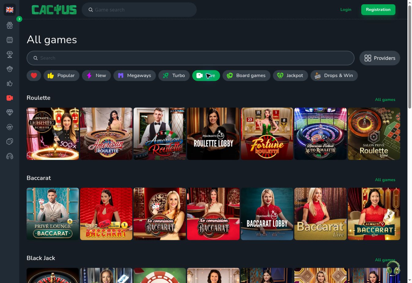 Cactus Casino - Live-Casino